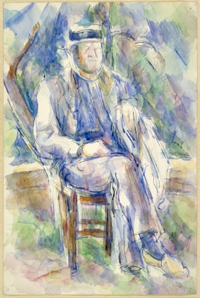 Uomo con cappello di paglia, 1905-06 da Paul Cézanne