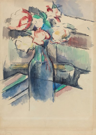 Rose in una bottiglia [recto], 1900-1904 da Paul Cézanne