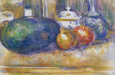 Natura morta con anguria e melograni da Paul Cézanne