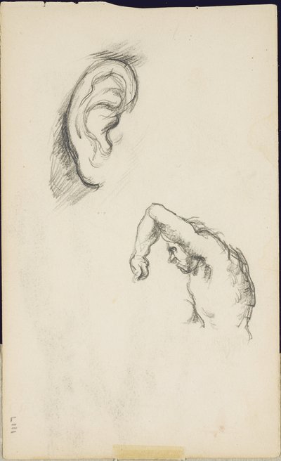 Studi dopo Luca Signorelli: un orecchio e una figura di uomo, c.1877-80 da Paul Cézanne