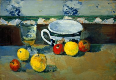 Tazza, bicchiere e frutta II da Paul Cézanne