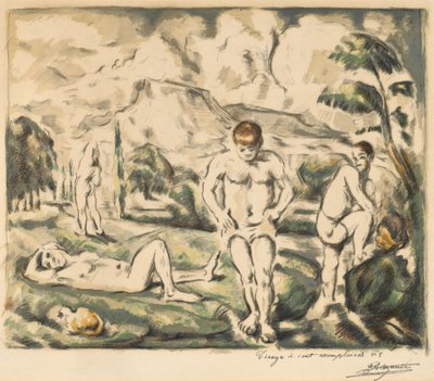 I bagnanti, grande piatto, 1896-1897 da Paul Cézanne