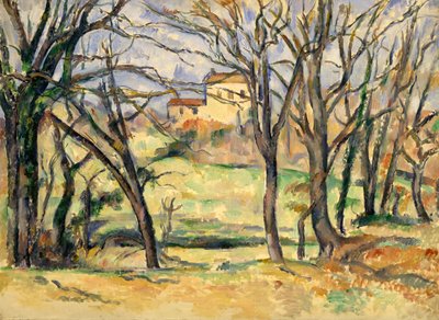 Alberi e case vicino al Jas de Bouffan da Paul Cézanne