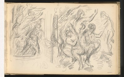 Due studi per "Il giudizio di Paride" o "Il pastore amoroso" da Paul Cézanne