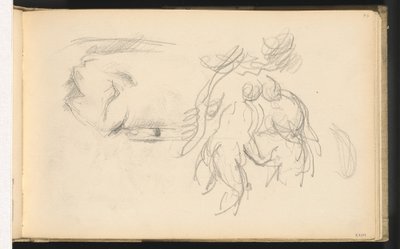 Donne che Fanno il Bagno e un Rotolo di Carta da Paul Cézanne