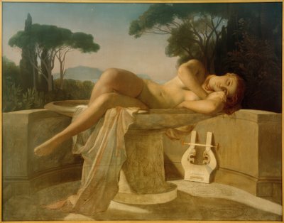 Giovane ragazza in una piscina da Paul Delaroche