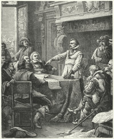 Jean Guiton tra i difensori di La Rochelle da Paul Dominique Philippoteaux