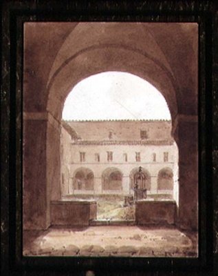Veduta di un chiostro con un pozzo da Paul Emile Detouche