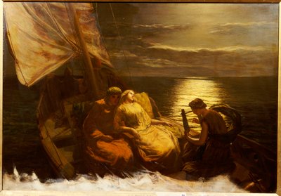 La fuga di Glauco e Ione, con la ragazza cieca Nydia, da Pompei da Paul Falconer Poole