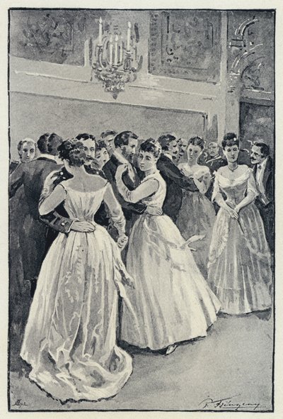 Illustrazione per Anna Karenina: Kitty al ballo (litografia) da Paul Frenzeny