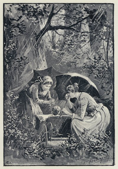 Illustrazione per Anna Karenina: La tempesta nei boschi di Kolok (litografia) da Paul Frenzeny