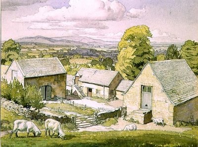 Una fattoria del Cotswold, 1928 da Paul Fripp