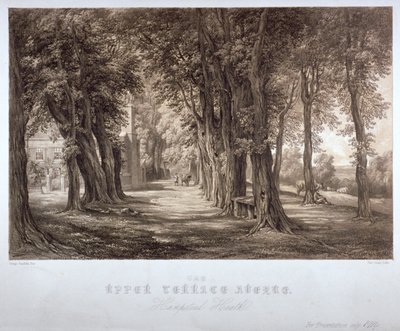 The Upper Terrace Avenue, Hampstead Heath, Londra, c1840 da Paul Gauci