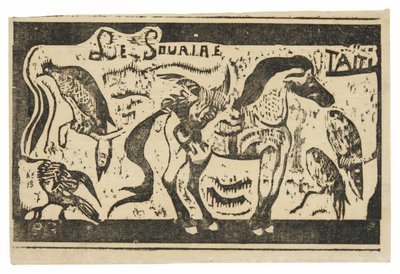 Un cavallo e uccelli, testata per Le sourire da Paul Gauguin