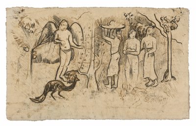 Angelo, pavone e tre tahitiane da Paul Gauguin