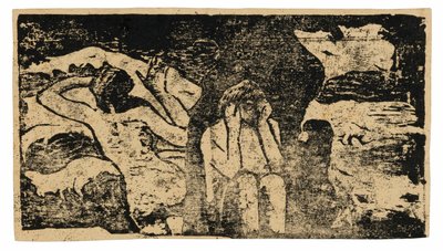 Alle Rocce Nere, dalla suite di stampe su blocchi di legno tardive da Paul Gauguin