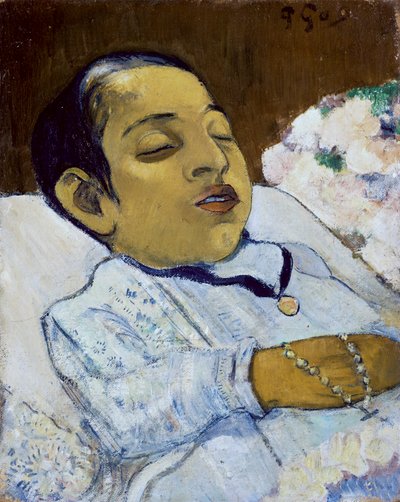 Atiti - Bambino morto in un letto - Dipinto di Paul Gauguin da Paul Gauguin