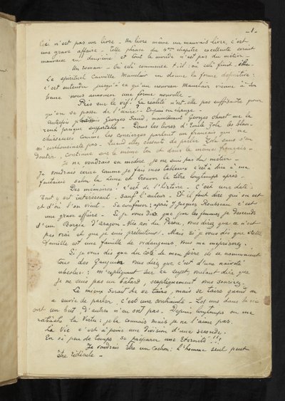 Prima e dopo - Prima pagina del testo principale da Paul Gauguin