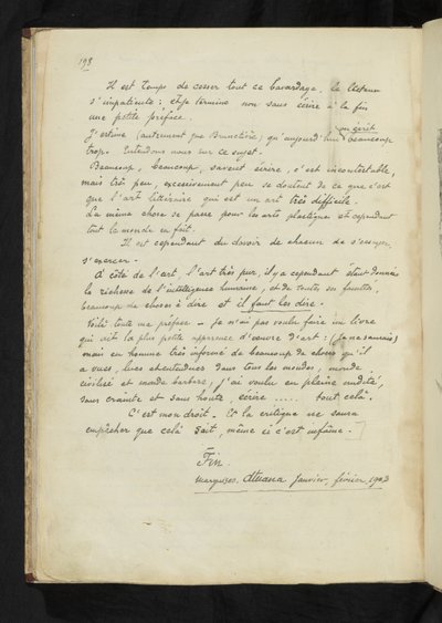 Avant et après - Ultima pagina del testo principale da Paul Gauguin