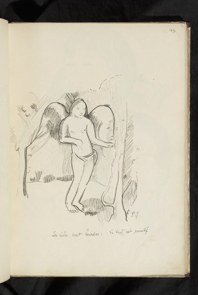 Avant et après - disegno "Le ali sono pesanti. Il tutto è primitivo" da Paul Gauguin