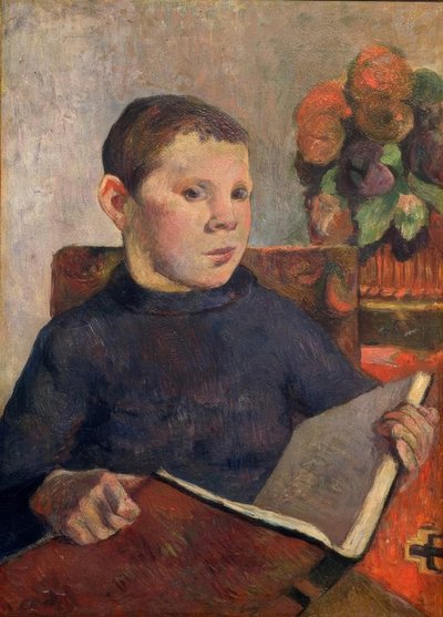 Ritratto del figlio Clovis con un libro da Paul Gauguin