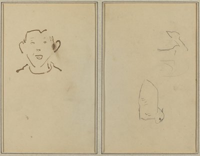 Volto di ragazzo; Due pecore (verso) da Paul Gauguin