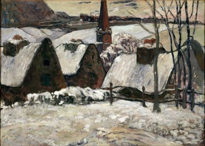 Villaggio bretone sotto la neve da Paul Gauguin