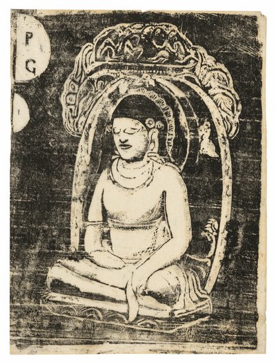 Buddha, dalla suite di stampe su blocchi di legno di epoca tarda da Paul Gauguin