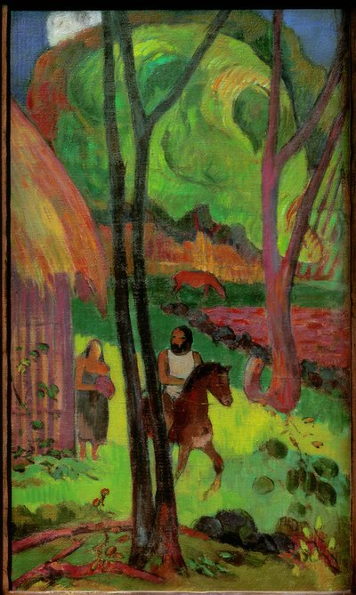 Cavaliere davanti alla capanna da Paul Gauguin