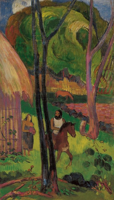 Cavaliere davanti alla capanna da Paul Gauguin