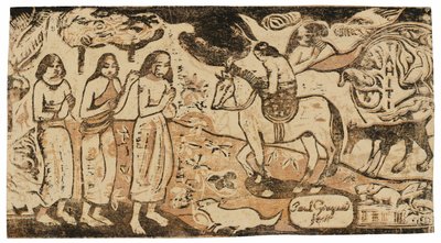 Cambio di residenza, dalla serie di stampe a blocchi di legno tardive da Paul Gauguin