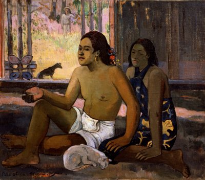 Eiaha Ohipa Non lavorare. Tahitiani in una stanza, 1896 da Paul Gauguin