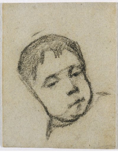 Emil Gauguin da bambino, testa su un cuscino da Paul Gauguin