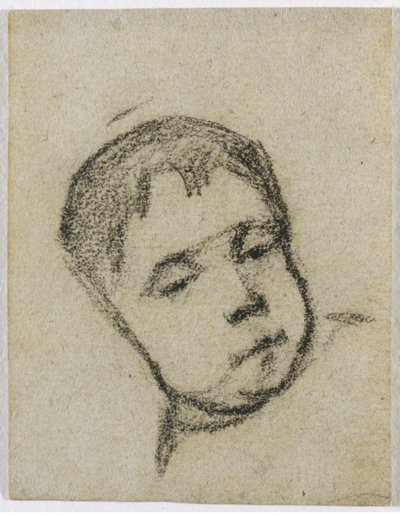 Emil Gauguin bambino, testa su un cuscino, 1875-76 circa (pastello nero) da Paul Gauguin