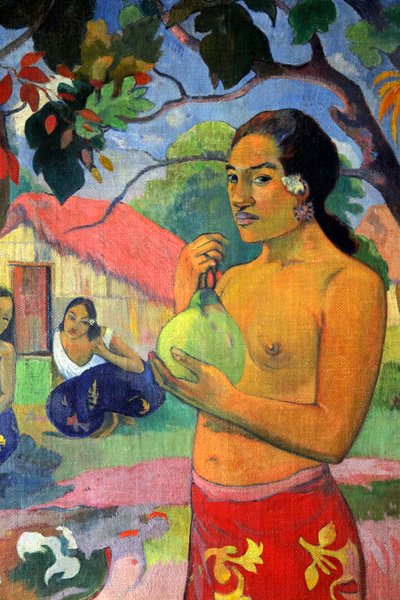 Eu haere ia oe Donna che tiene un frutto. Dove stai andando da Paul Gauguin