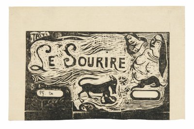 Volpe, busti di due donne e un coniglio, testata per Le sourire da Paul Gauguin