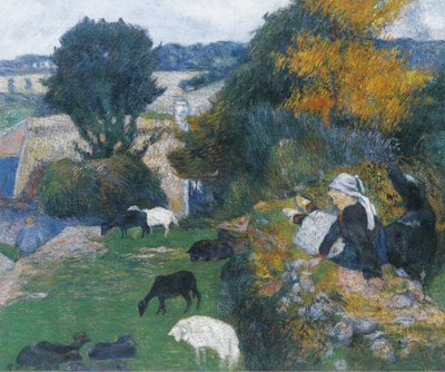 Francese:  La bergère bretonne La pastorella bretone da Paul Gauguin