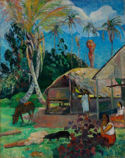 Francese: Les pourceaux noirs I maiali neri da Paul Gauguin