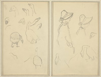 Oche; Ragazze con Cappelli, Oche [recto] da Paul Gauguin