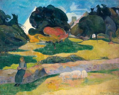 Ragazza che conduce i maiali, 1889 da Paul Gauguin
