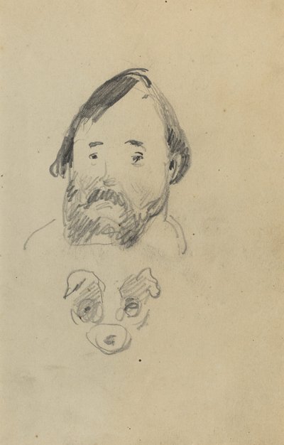 Testa di un uomo barbuto con testa di cane [recto] da Paul Gauguin