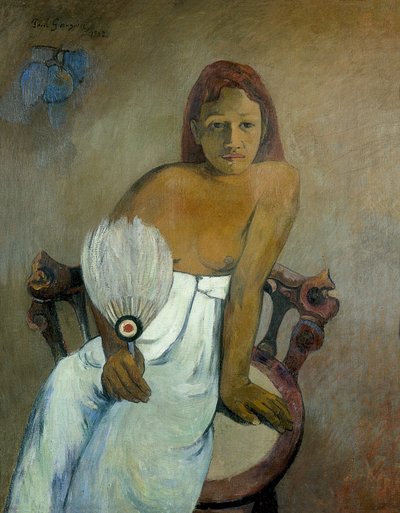 Giovane ragazza con ventaglio da Paul Gauguin