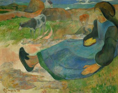 La guardiana di mucche, o Giovane bretone da Paul Gauguin