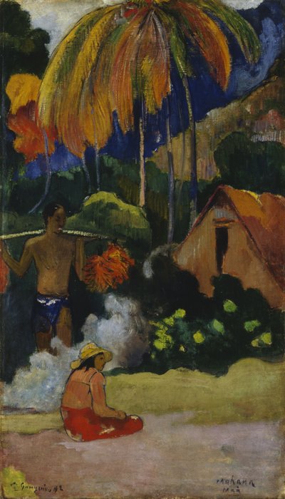 Mahana Maa Paesaggio a Tahiti da Paul Gauguin