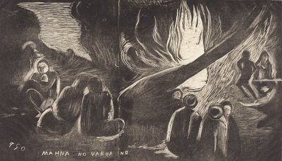 Mahna no Varua Ino Il diavolo parla, 1894-1895 da Paul Gauguin