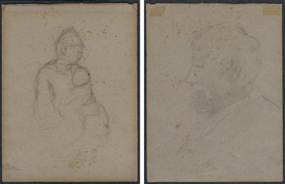 Madre e bambino (recto); Busto di uomo (verso) da Paul Gauguin