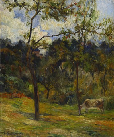 Paesaggio normanno: mucca in un prato, 1884 da Paul Gauguin
