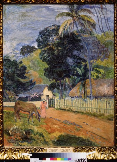 Paesaggio, un cavallo sulla strada da Paul Gauguin