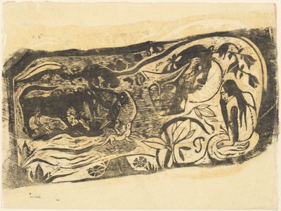 Piatto con la testa di un diavolo cornuto (Planche au diable cornu) da Paul Gauguin