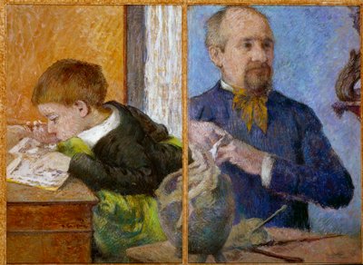 Ritratto dello scultore Jean Paul Aubé (1837-1907) e suo figlio Emile da Paul Gauguin